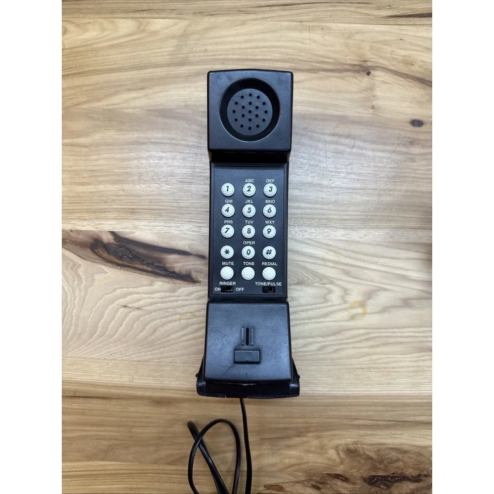 Vtg Golf Bag Telephone Landline Golf Ball Push Button Black Red Desk Collector